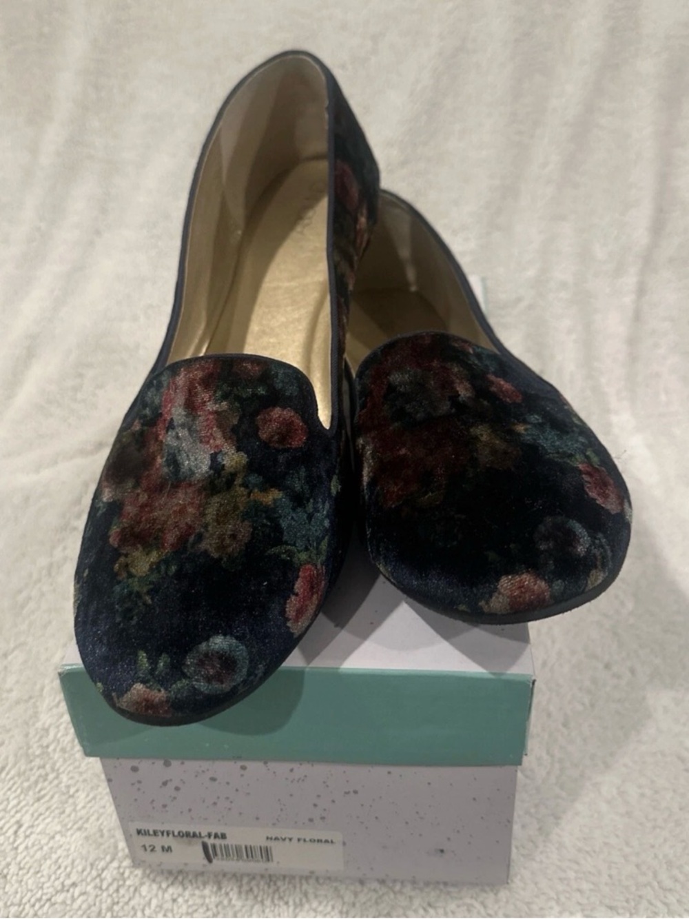 Abound Floral Velvet Slip-On Loafers in Navy and Multi